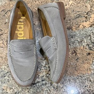 Hush Puppies Light Gray Suede Penny Loafers